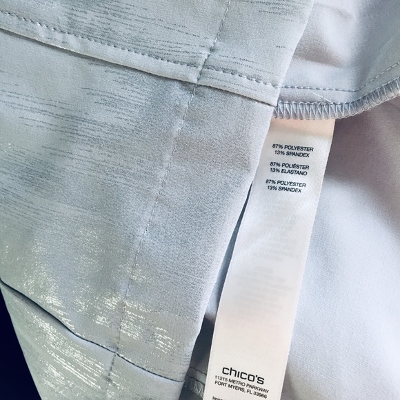 Zenergy by Chico’s Silver 3/4 Sleeve Jacket size 2 - Picture 5 of 7